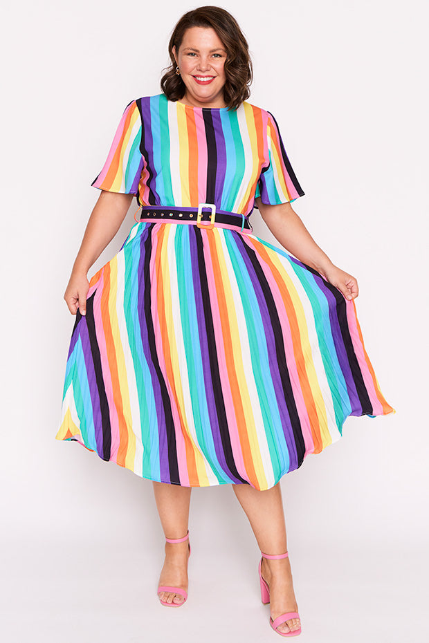 Nadia Kelly Stripe Dress – Kelly Stripe midi dress