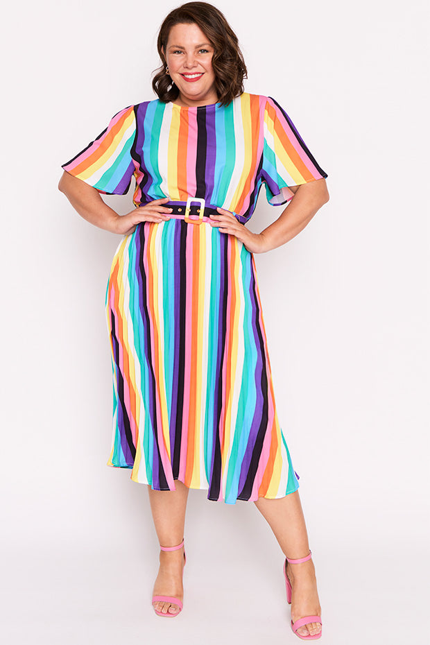 Nadia Kelly Stripe Dress – Kelly Stripe midi dress