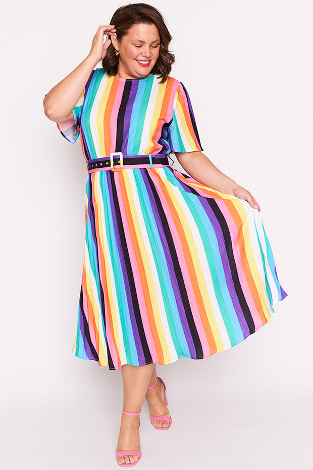Nadia Kelly Stripe Dress – Kelly Stripe midi dress