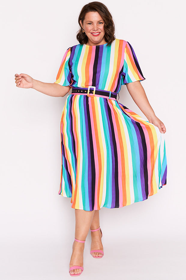 Nadia Kelly Stripe Dress – Kelly Stripe midi dress