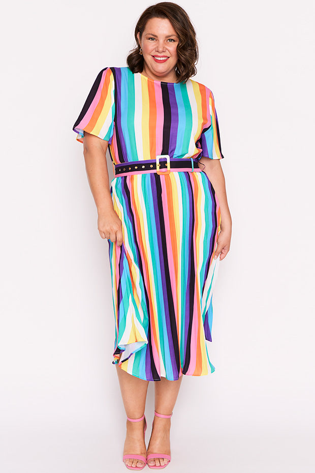 Nadia Kelly Stripe Dress – Kelly Stripe midi dress