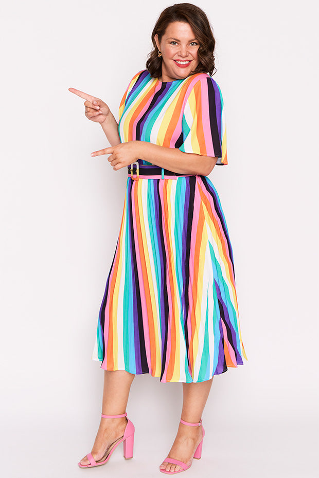 Nadia Kelly Stripe Dress – Kelly Stripe midi dress