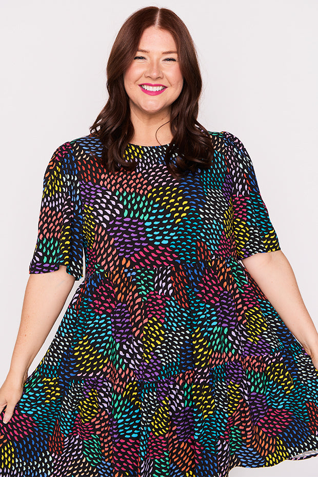 Izzie Rainbow Waves Dress – Rainbow Waves mini dress