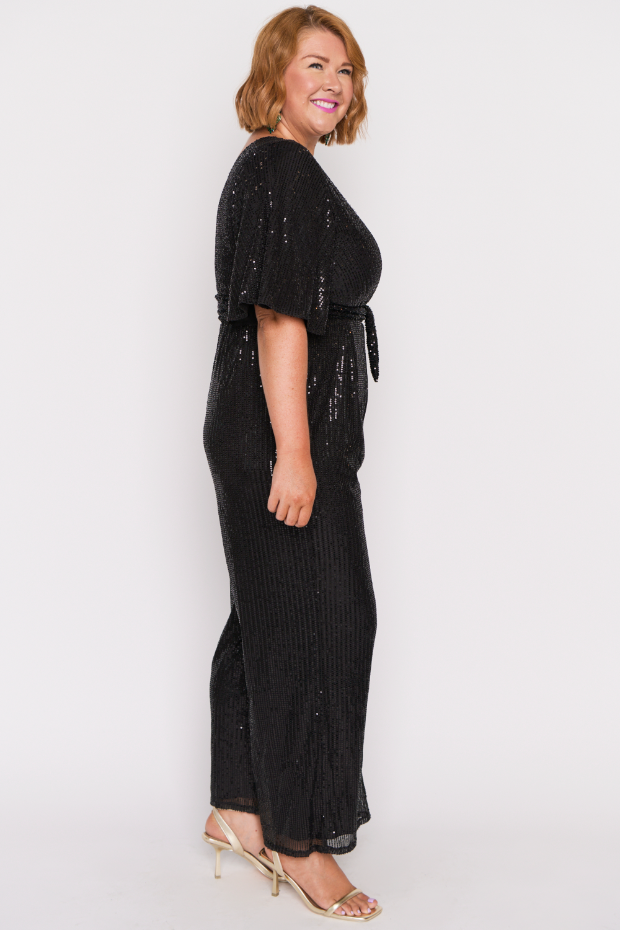 Skyla Black Sequins Party Jumpsuit – Black Sequins jumpsuit