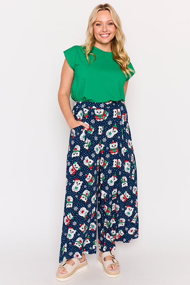 Xane Teddies Christmas Pant – Teddies Christmas wide leg pants