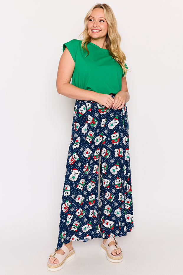Xane Teddies Christmas Pant – Teddies Christmas wide leg pants
