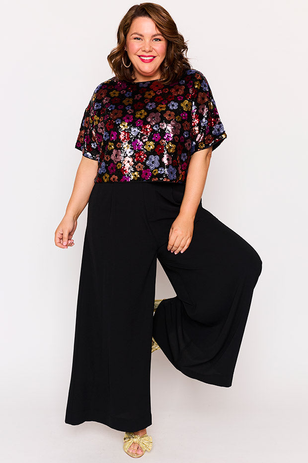 Astra Sunset Flower Sequin Top – Sunset Flower Sequin top