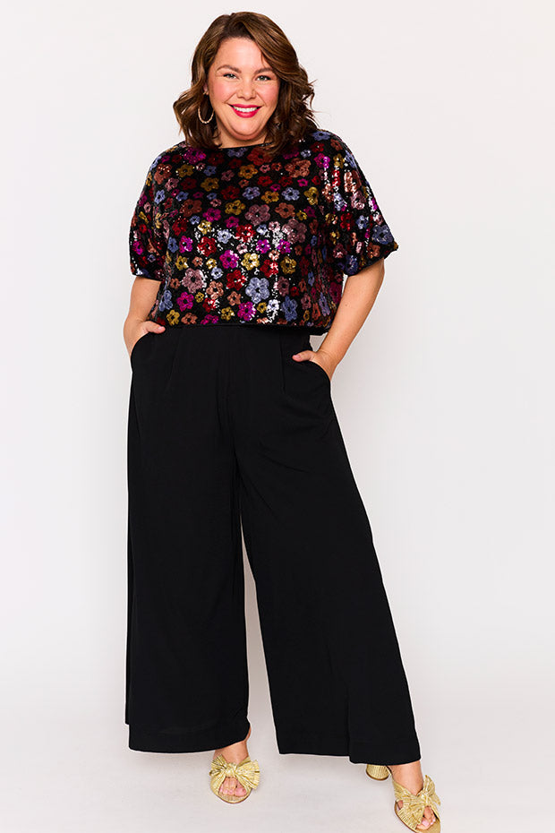 Astra Sunset Flower Sequin Top – Sunset Flower Sequin top