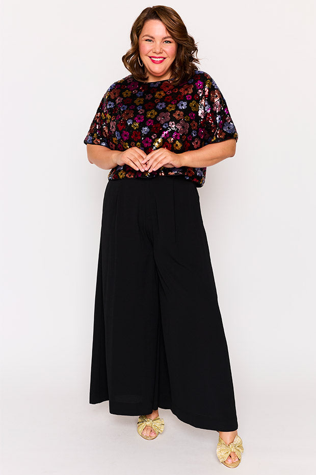 Astra Sunset Flower Sequin Top – Sunset Flower Sequin top