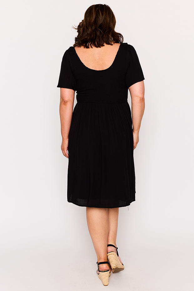 Merida Black Dress – Black knee length dress