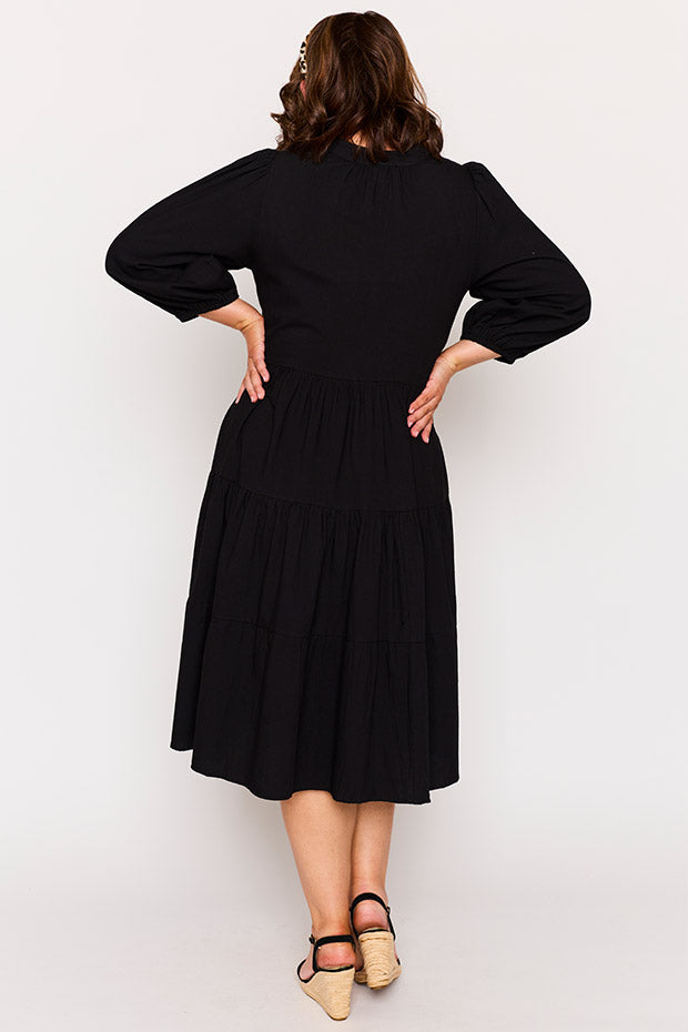 Crystal Black Dress – Black midi dress