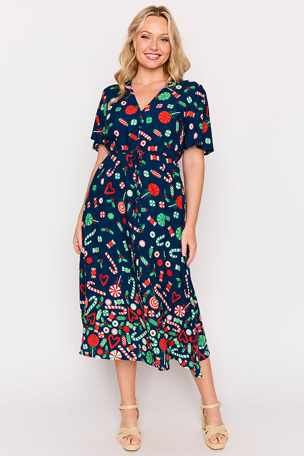 Michelle Candy Crush Christmas Dress – Candy Crush Christmas midi dress