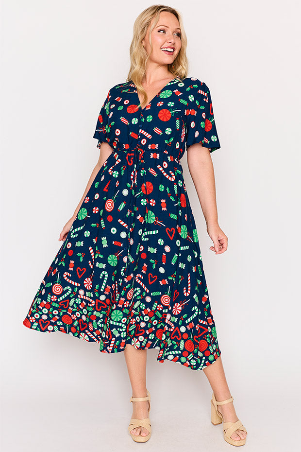 Michelle Candy Crush Christmas Dress – Candy Crush Christmas midi dress