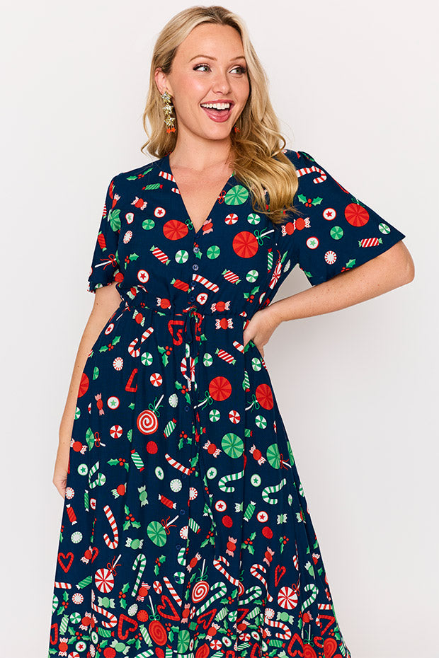 Michelle Candy Crush Christmas Dress – Candy Crush Christmas midi dress