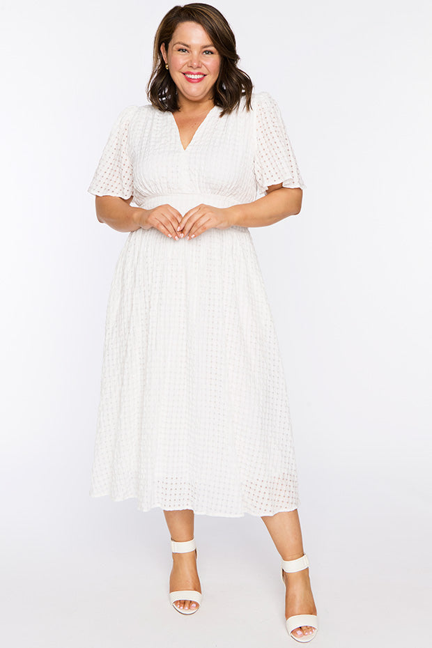 Mable White Dress – White midi dress