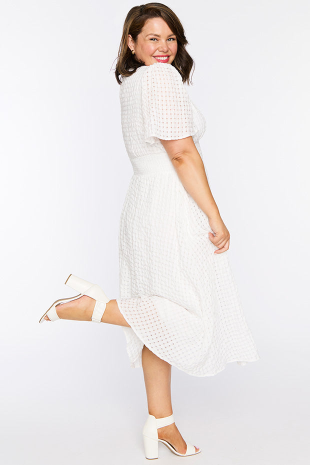 Mable White Dress – White midi dress