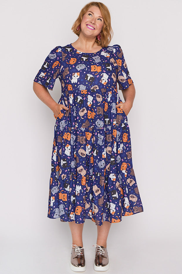 Saturn Cute Kitties Dress – Cute Kitties midi dress