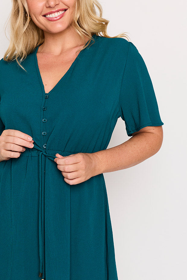 Siena Teal Dress – Teal knee length dress