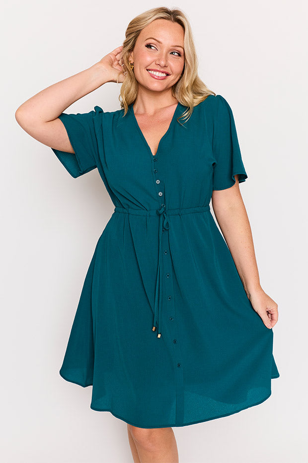 Siena Teal Dress – Teal knee length dress