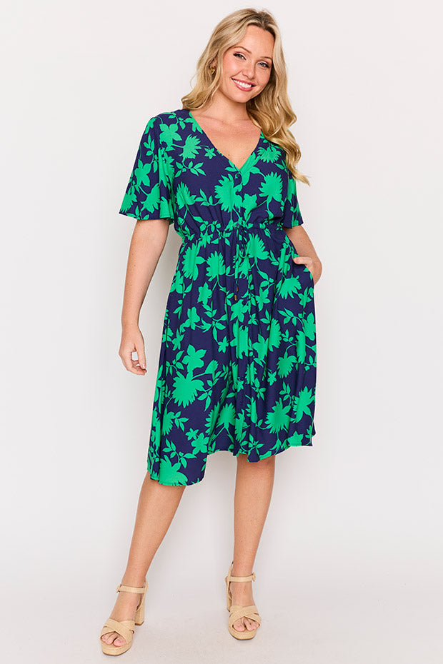 Jaz Green Ivy Dress – Green Ivy knee length dress