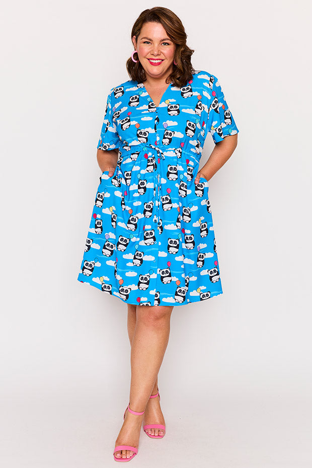 Siena Floating Pandas Dress – Floating Pandas knee length dress