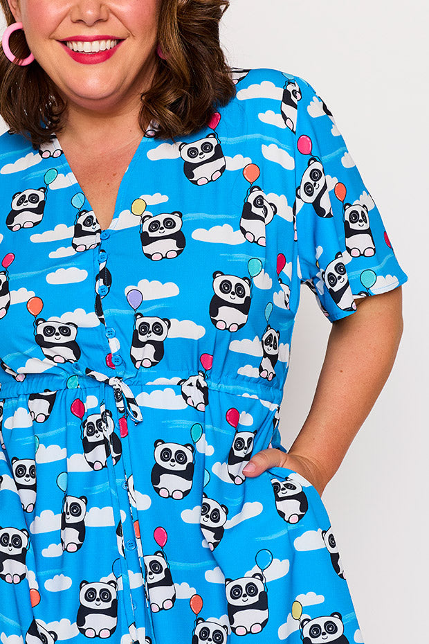 Siena Floating Pandas Dress – Floating Pandas knee length dress