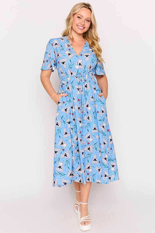 Marley Blue Koalas Dress – Blue Koalas midi dress