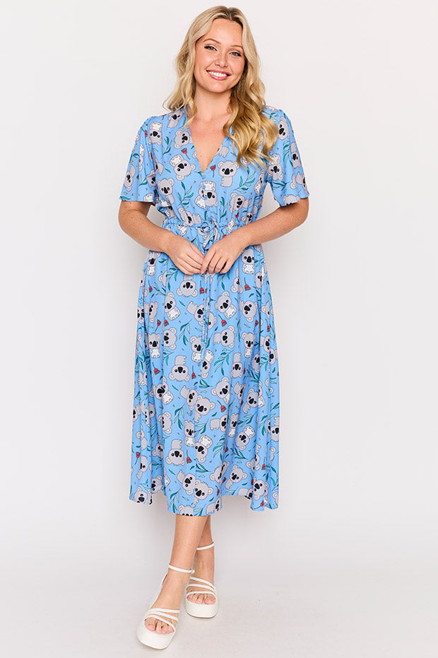 Marley Blue Koalas Dress – Blue Koalas midi dress