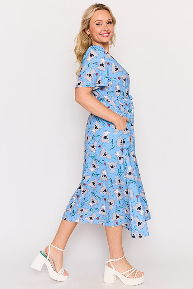 Marley Blue Koalas Dress – Blue Koalas midi dress