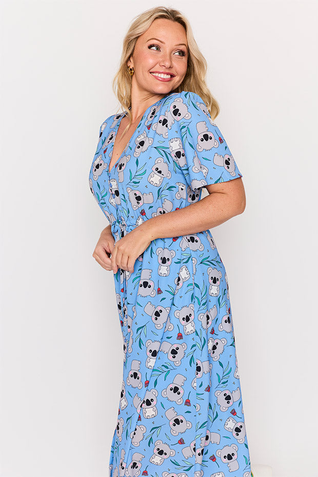 Marley Blue Koalas Dress – Blue Koalas midi dress