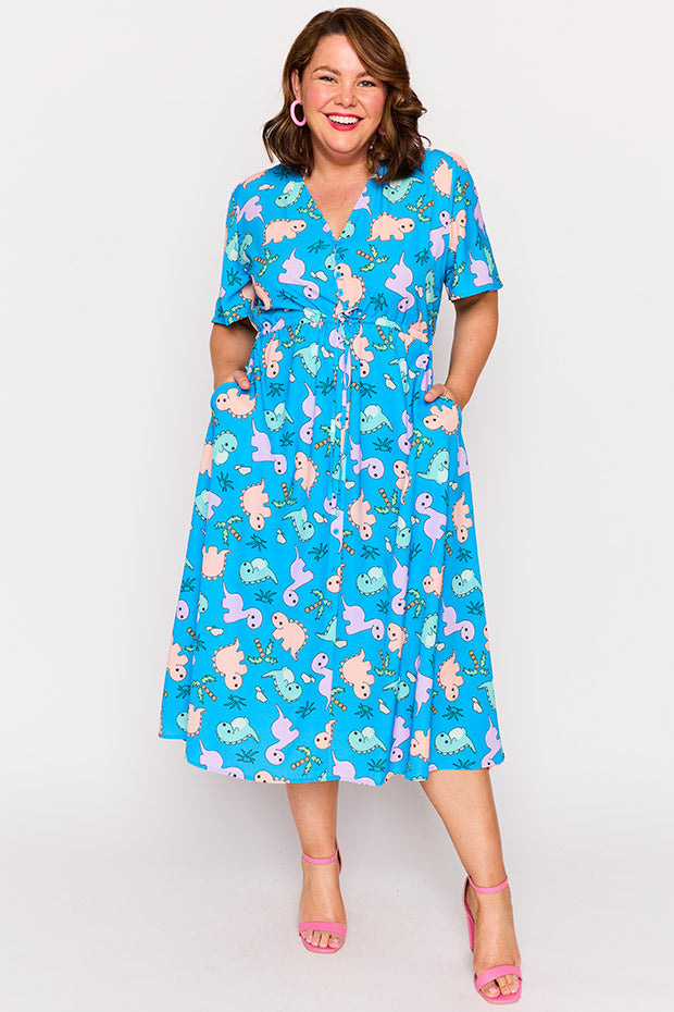 Marley Dino Print Dress – Dino Print midi dress