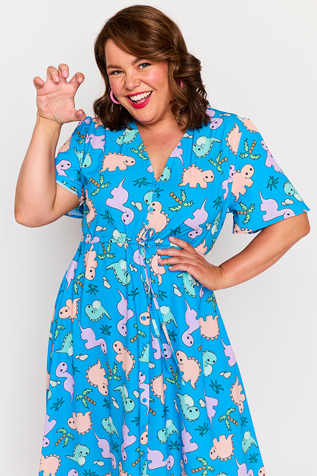 Marley Dino Print Dress – Dino Print midi dress