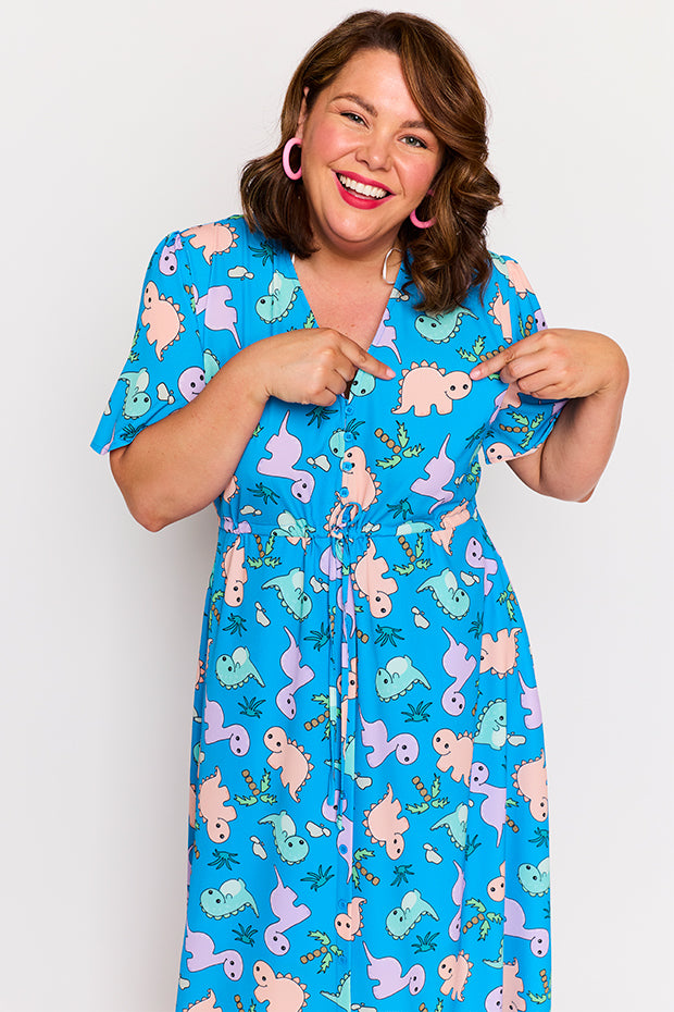 Marley Dino Print Dress – Dino Print midi dress