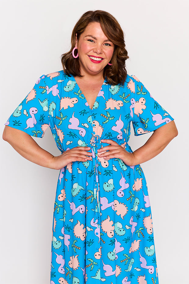 Marley Dino Print Dress – Dino Print midi dress