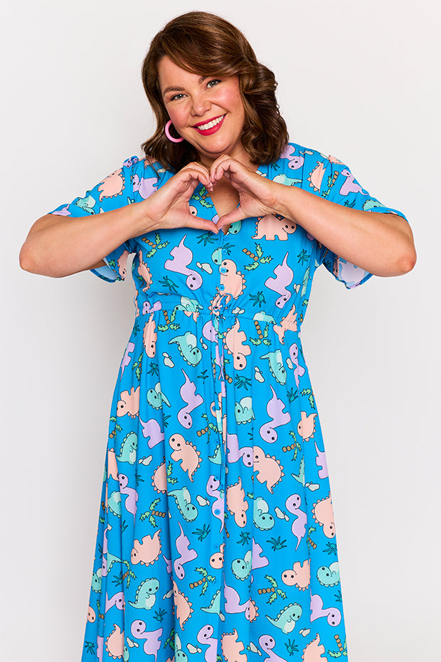 Marley Dino Print Dress – Dino Print midi dress