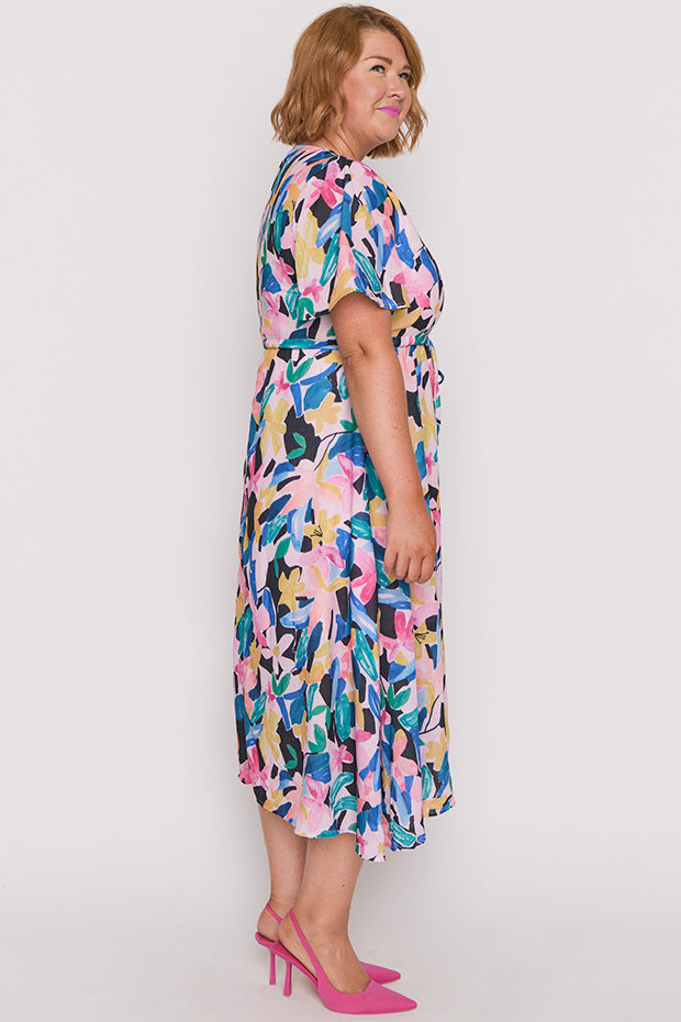 Kristina Colour Block Garden Dress – Colour Block Garden midi dress