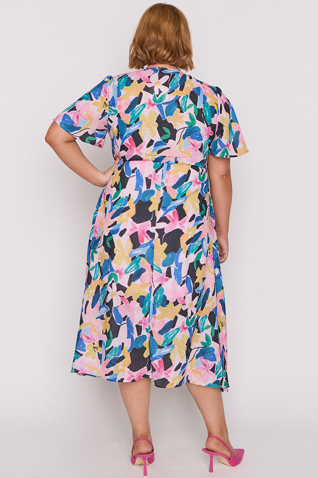 Kristina Colour Block Garden Dress – Colour Block Garden midi dress
