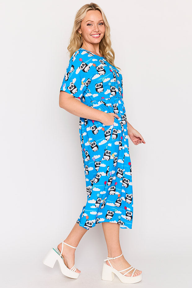 Superstar Floating Pandas Dress – Floating Pandas midi dress