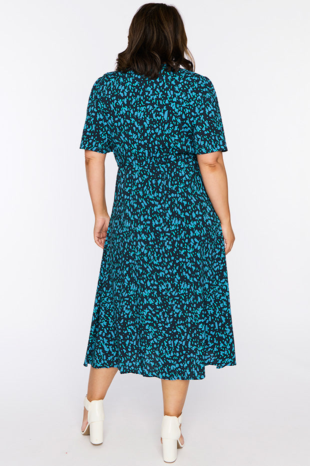 Michelle Teal Dash Dress – Teal Dash midi dress
