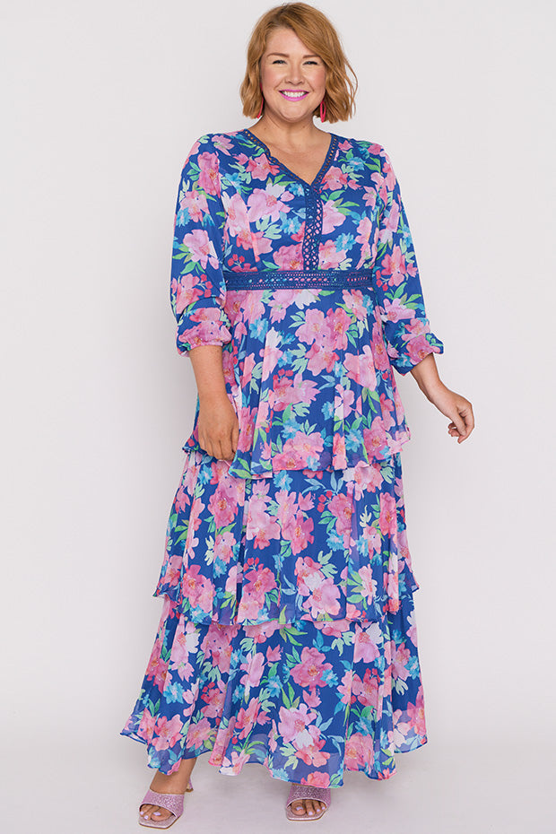 Cacy Tropical Watercolour Dress – Tropical Watercolour maxi dress