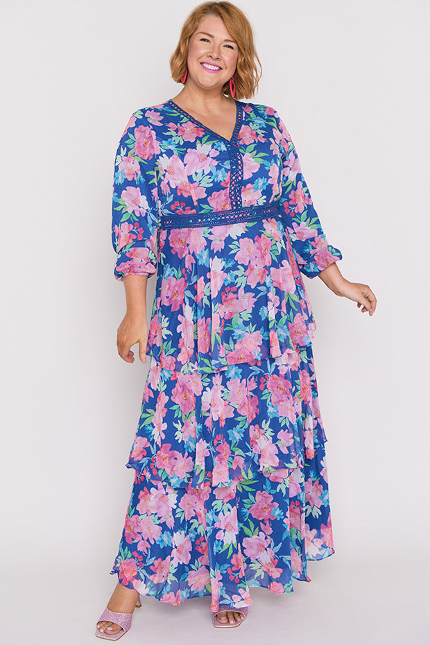 Cacy Tropical Watercolour Dress – Tropical Watercolour maxi dress
