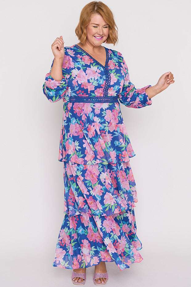 Cacy Tropical Watercolour Dress – Tropical Watercolour maxi dress