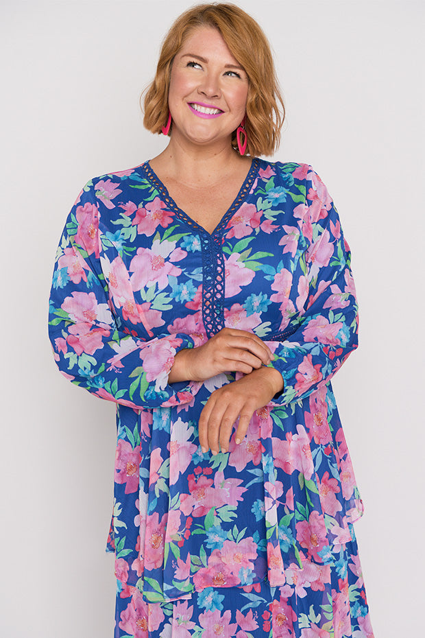 Cacy Tropical Watercolour Dress – Tropical Watercolour maxi dress
