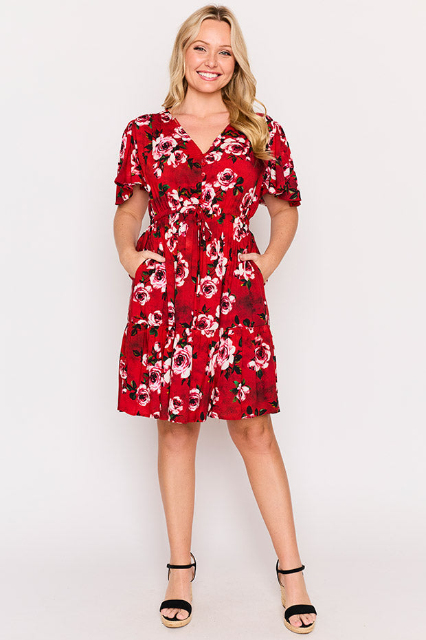Remi Cherry Rose Dress – Cherry Rose knee length dress