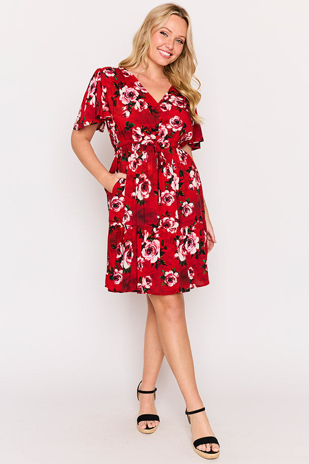 Remi Cherry Rose Dress – Cherry Rose knee length dress