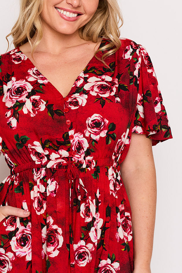 Remi Cherry Rose Dress – Cherry Rose knee length dress