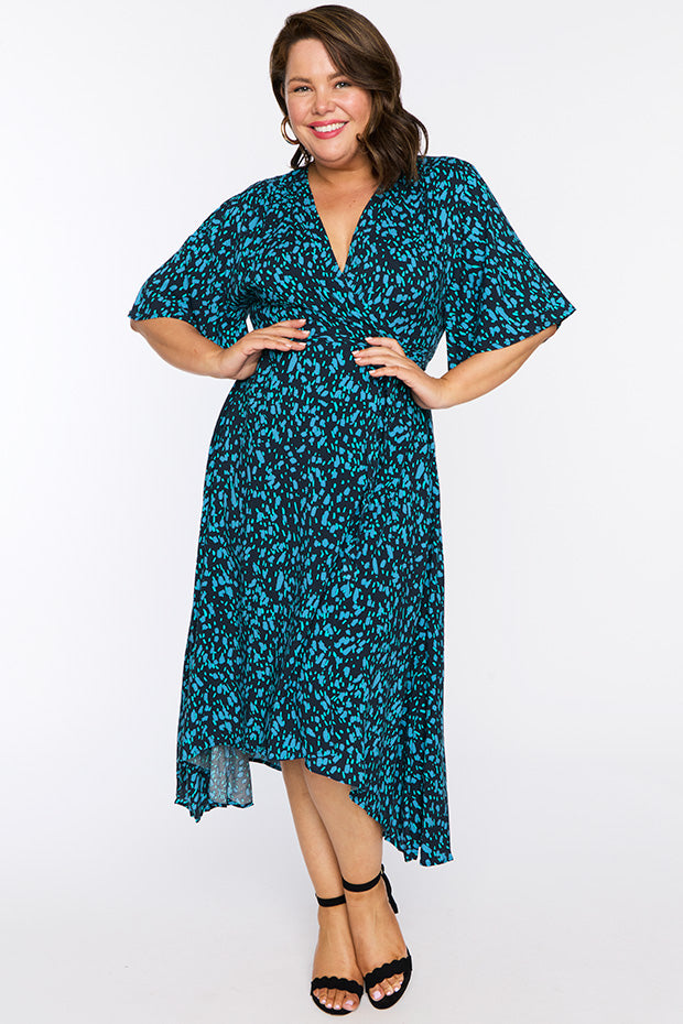 Giverny Teal Dash Wrap Dress – Teal Dash Wrap wrap dress