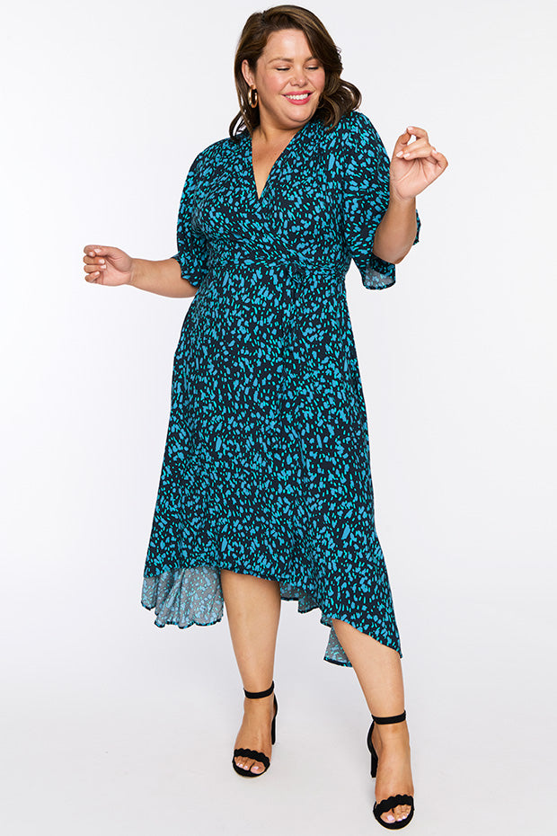 Giverny Teal Dash Wrap Dress – Teal Dash Wrap wrap dress