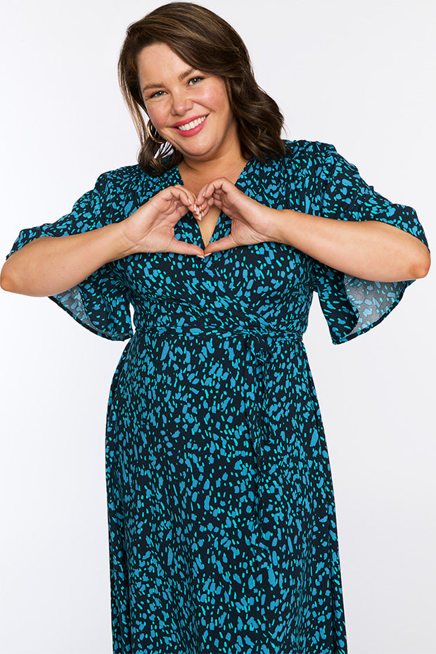 Giverny Teal Dash Wrap Dress – Teal Dash Wrap wrap dress
