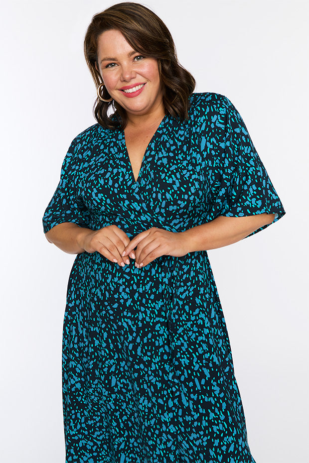Giverny Teal Dash Wrap Dress – Teal Dash Wrap wrap dress